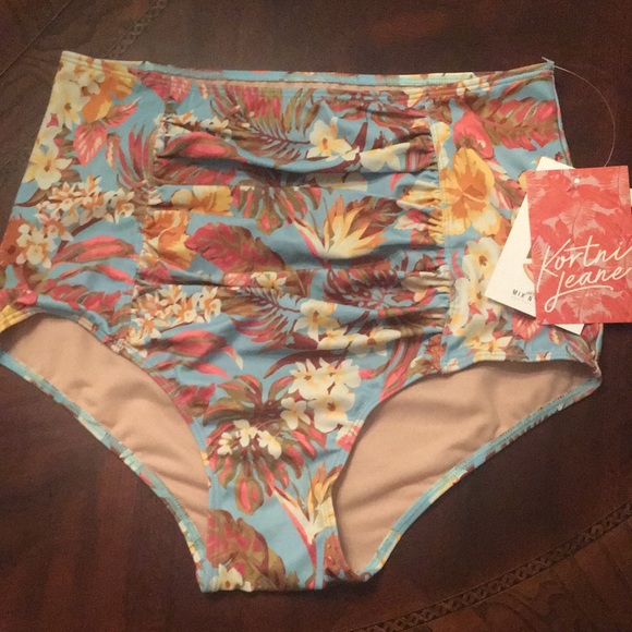 S nwt hibiscus bottoms ruched - Picture 1 of 4